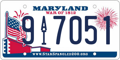 MD license plate 9AI7051