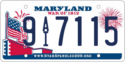 MD license plate 9AI7115