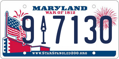 MD license plate 9AI7130