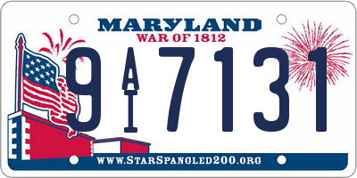 MD license plate 9AI7131