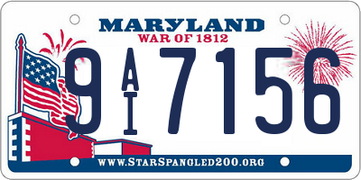MD license plate 9AI7156