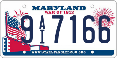 MD license plate 9AI7166