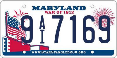 MD license plate 9AI7169