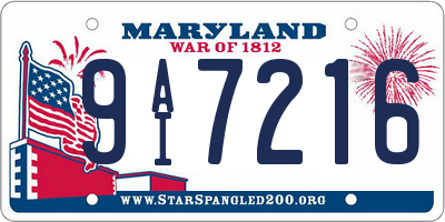 MD license plate 9AI7216