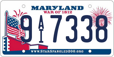 MD license plate 9AI7338