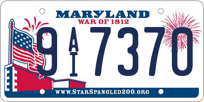 MD license plate 9AI7370