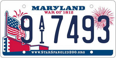 MD license plate 9AI7493