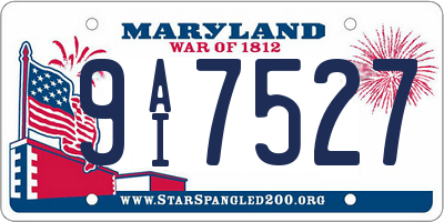 MD license plate 9AI7527