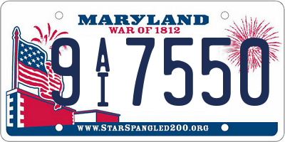 MD license plate 9AI7550