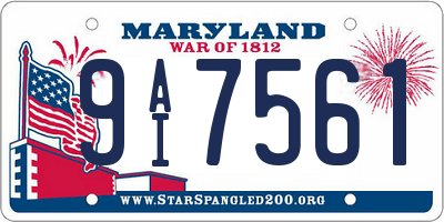 MD license plate 9AI7561