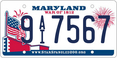 MD license plate 9AI7567