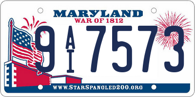 MD license plate 9AI7573