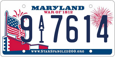 MD license plate 9AI7614