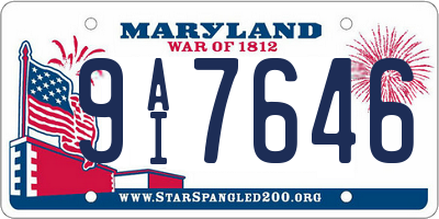 MD license plate 9AI7646