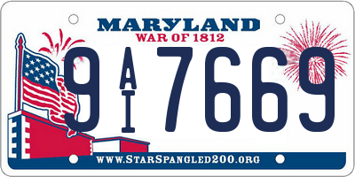 MD license plate 9AI7669