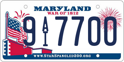 MD license plate 9AI7700