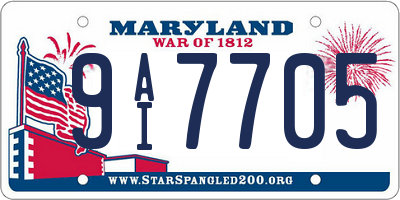 MD license plate 9AI7705