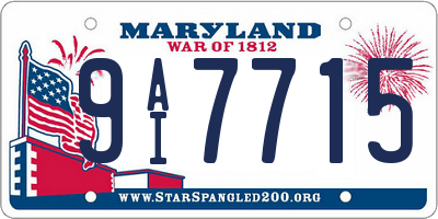 MD license plate 9AI7715