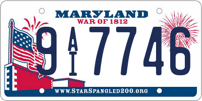 MD license plate 9AI7746