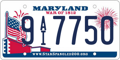 MD license plate 9AI7750