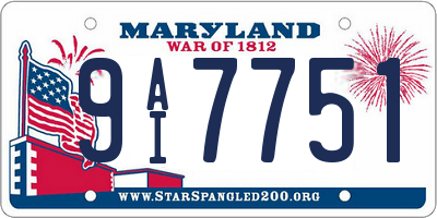 MD license plate 9AI7751