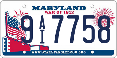 MD license plate 9AI7758