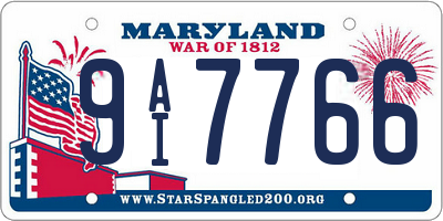 MD license plate 9AI7766