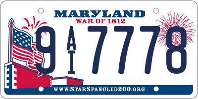 MD license plate 9AI7778