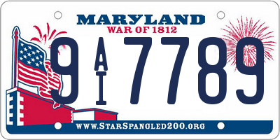 MD license plate 9AI7789