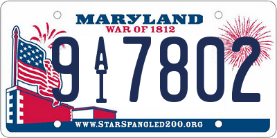 MD license plate 9AI7802