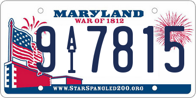 MD license plate 9AI7815