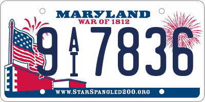 MD license plate 9AI7836