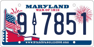 MD license plate 9AI7851