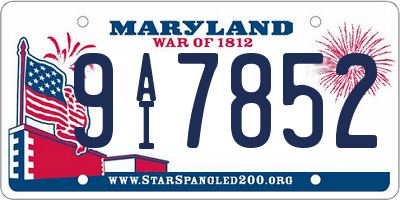 MD license plate 9AI7852