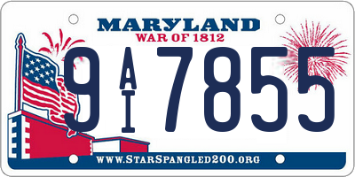 MD license plate 9AI7855