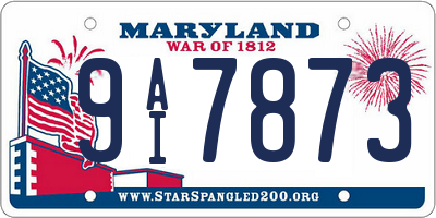 MD license plate 9AI7873