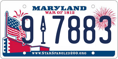 MD license plate 9AI7883