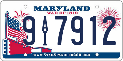 MD license plate 9AI7912