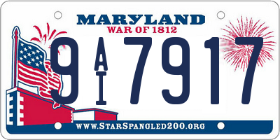MD license plate 9AI7917
