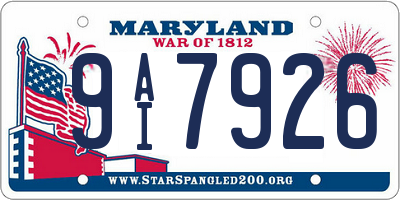 MD license plate 9AI7926