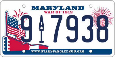 MD license plate 9AI7938