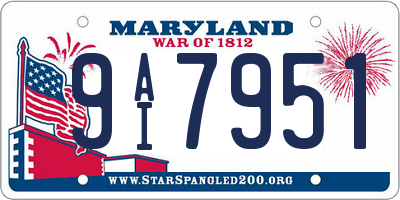MD license plate 9AI7951