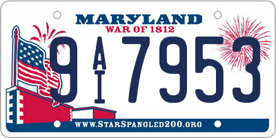 MD license plate 9AI7953