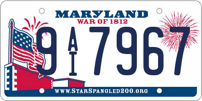 MD license plate 9AI7967