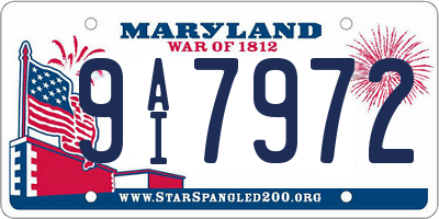 MD license plate 9AI7972