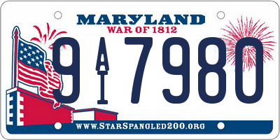 MD license plate 9AI7980