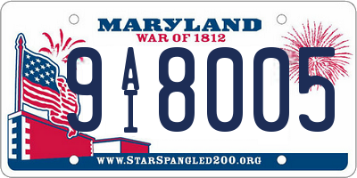 MD license plate 9AI8005