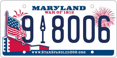 MD license plate 9AI8006