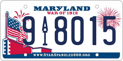 MD license plate 9AI8015