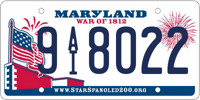 MD license plate 9AI8022